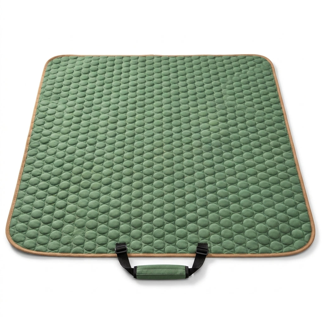 Foldable Textured Pet Picnic Mat with Carry Straps