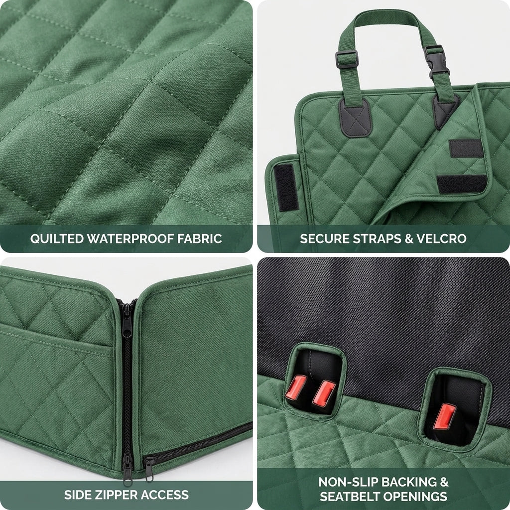Quilted Dog Hammock Seat Cover for SUVs