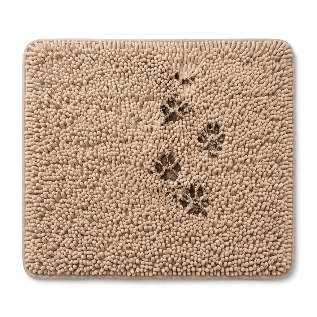 Plush Absorbent Dog Paw Mat for Entryways