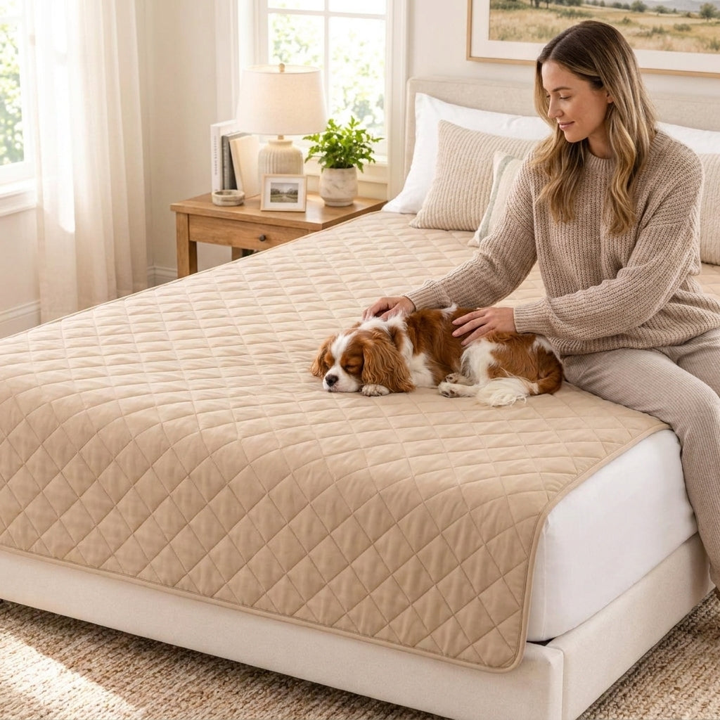 Quilted Bed Mattress Protector for Pets