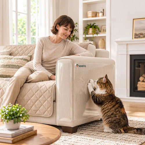 Clear Adhesive Cat Scratch Guard for Sofas