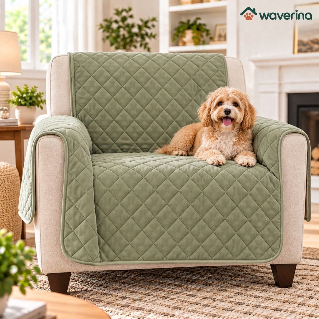 Sage Quilted Pet Furniture Throw