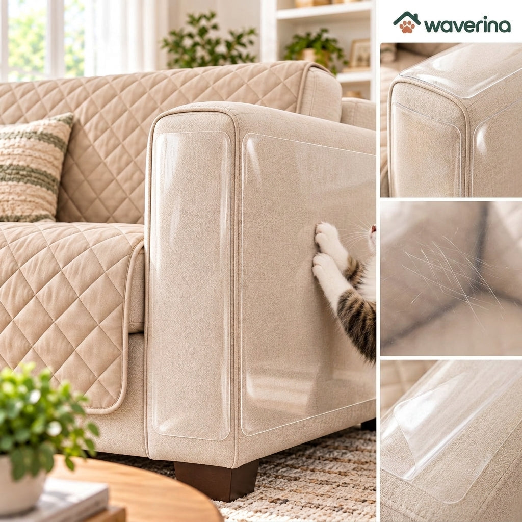Clear Adhesive Cat Scratch Guard for Sofas